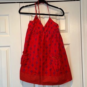 Forever 21 Red Halter Shirt with Pockets